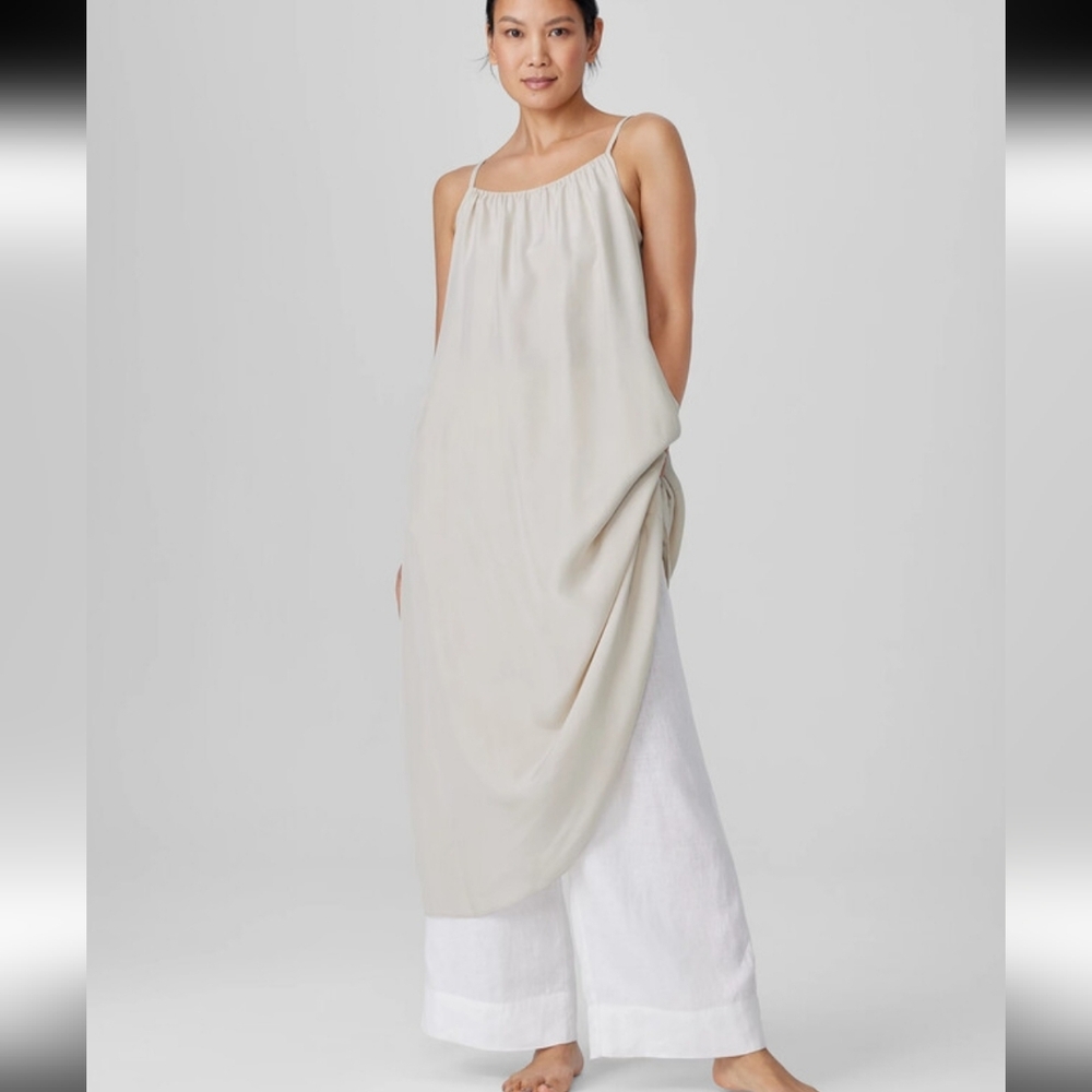 Eileen Fisher Washed Silk Cami Dress Cream - Picture 13 of 13